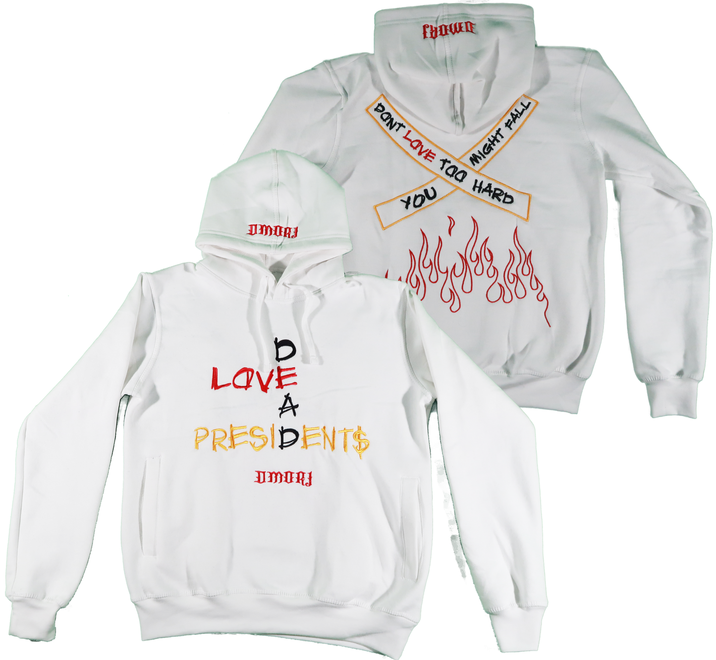 LOVE DEAD PRESIDENTS WHITE HOODIE