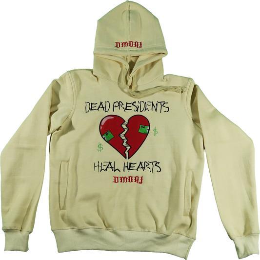 DEAD PRESIDENTS HEAL HEARTS CREAM HOODIE
